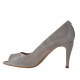 Zapato de salon open toe en charol de color gris - Tallas disponibles:  42
