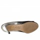 Woman's open toe pump in silver leather and black suede heel 9 - Available sizes:  31, 32