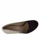 Woman's open toe pump in silver leather and black suede heel 9 - Available sizes:  31, 32