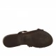 Sabot aperto con borchie in pelle marrone scuro tacco 1 - Misure disponibili: 32