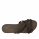 Sabot aperto con borchie in pelle marrone scuro tacco 1 - Misure disponibili: 32
