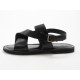 Men's sandal in black leather - Available sizes:  47