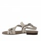 Sandalo da donna con strass in pelle e camoscio bianco tacco 1 - Misure disponibili: 32