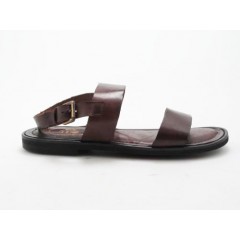 Men's sandal in brown leather - Available sizes:  47, 48