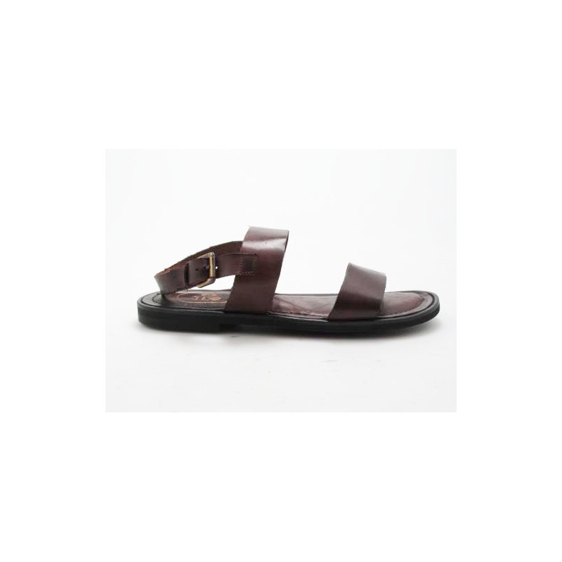 Sandale pour hommes en cuir marron  - Pointures disponibles:  47, 48