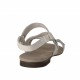 Sandalo listini in pelle+camoscio bianco -  