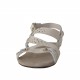 Sandalo da donna con strass in pelle e camoscio bianco tacco 1 - Misure disponibili: 32