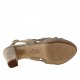 Sandalo plateau listini in camoscio beige -  