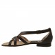 Open strap shoe in black leather heel 1 - Available sizes:  32