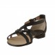 Open strap shoe in black leather heel 1 - Available sizes:  32