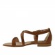 Open strap shoe in tan-colored leather heel 1 - Available sizes:  31