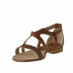 Open strap shoe in tan-colored leather heel 1 - Available sizes:  31