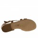 Open strap shoe in tan-colored leather heel 1 - Available sizes:  31