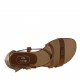 Open strap shoe in tan-colored leather heel 1 - Available sizes:  31