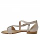 Zapato abierto de dedo con cinturon en piel de color blanco tacon 1 - Tallas disponibles:  31