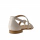 Chaussure ouvert entredoigt avec courroie en cuir blanc talon 1 - Pointures disponibles:  31