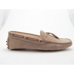 Mocassino sportivo camoscio beige -  