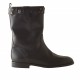 Woman's ankle boot with buckle and studs in black leather heel 1