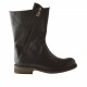 Woman's ankle boot with two zippers in black leather heel 3