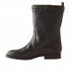 Woman's ankle boot with buckle and studs in black leather heel 1 - Available sizes:  32