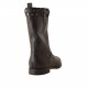 Woman's ankle boot with buckle and studs in black leather heel 1 - Available sizes:  32
