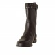 Stivaletto da donna con fibbia e borchie in pelle nera tacco 1 - Misure disponibili: 32