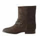 Damenstiefelette mit Schnalle und Kette aus braunem Wildleder Absatz 2 - Verfügbare Größen:  32