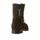 Botines para mujer con cremallera y hebilla en gamuza verde tacon 2 - Tallas disponibles:  32