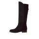 Woman's boot with zipper, elastic band and buckle in black suede heel 2 - Available sizes:  32