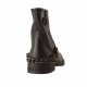 Stivaletto da donna con fibbia e catena in pelle colore nero -  