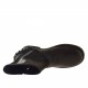 Stivaletto da donna con fibbia e catena in pelle colore nero