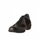 Scarpa da uomo sportiva allacciata in pelle e camoscio colore nero e pelle color canna di fucile -  