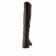 Stivale da donna con 2 cerniere, altezza tacco cm. 3, in pelle colore nero, fondo cuoio -  