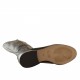 Stivale da donna con 2 cerniere, altezza tacco cm. 3, in pelle colore nero, fondo cuoio -  