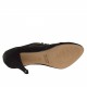 Chaussure à lacets pour femmes en daim et cuir verni noir talon 9 - Pointures disponibles:  42