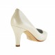 Escarpin en cuir ivoire perlé avec talon 7 - Pointures disponibles:  44, 45