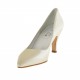 Woman's pump in pearled ivory leather with heel 7 - Available sizes:  44, 45