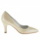 Escarpin en cuir ivoire perlé avec talon 7 - Pointures disponibles:  44, 45