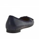 Ballerina da donna con fiocco in pelle blu scuro tacco 1 - Misure disponibili: 32