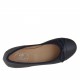 Ballerina da donna con fiocco in pelle blu scuro tacco 1 - Misure disponibili: 32