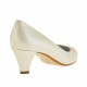 Escarpin en cuir ivoire perlé talon 5 - Pointures disponibles:  32