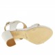 Sandalo da donna cinturino alla caviglia con plateau in pelle colore bianco tacco 9  - Misure disponibili: 42