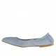 Ballerina con punta sfilata da donna con elastico in pelle azzurra tacco 1 - Misure disponibili: 32