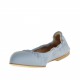Ballerina con punta sfilata da donna con elastico in pelle azzurra tacco 1 - Misure disponibili: 32