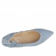 Bailarina a punta para mujer con elastico en piel azul claro tacon 1 - Tallas disponibles:  32