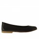 Woman's ballerina shoe in black leather with heel 1