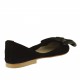 Bailarina para mujer en gamuza negra con moño tacon 1 - Tallas disponibles:  32