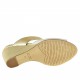 Woman comfortable open mules shoes with fabric wedge in white patent leather and platinum leather - Available sizes:  42