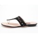 Flip flop mule with studs in black suede heel 1 - Available sizes:  42