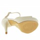 Scarpa da donna aperta con plateau e cinturino alla caviglia in pelle perlata colore avorio - Misure disponibili: 42